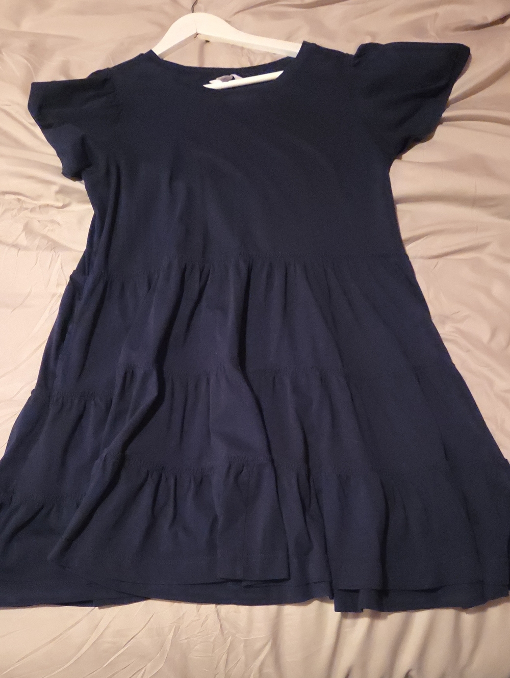 Time and Tru Navy Tiered Midi Dress